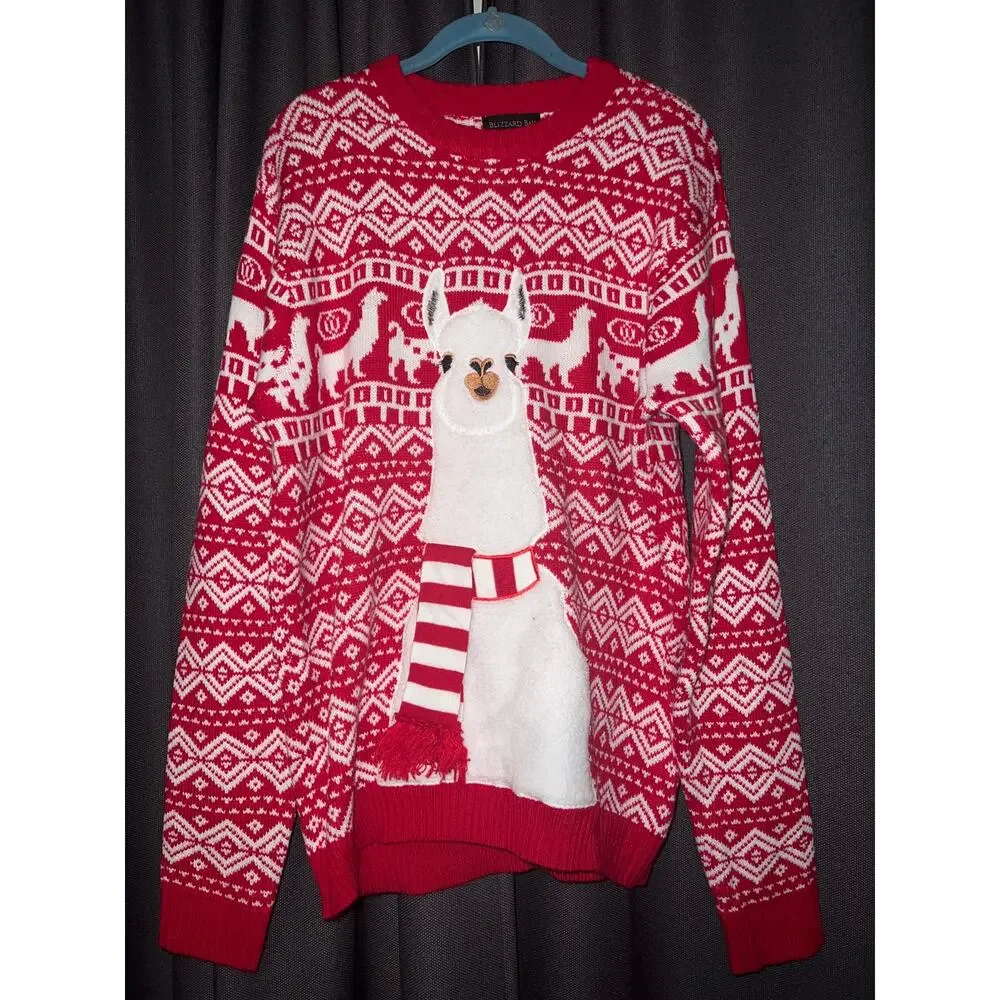 Ugly Christmas Sweater Xmas Size Large Llama - Picture 1 of 3